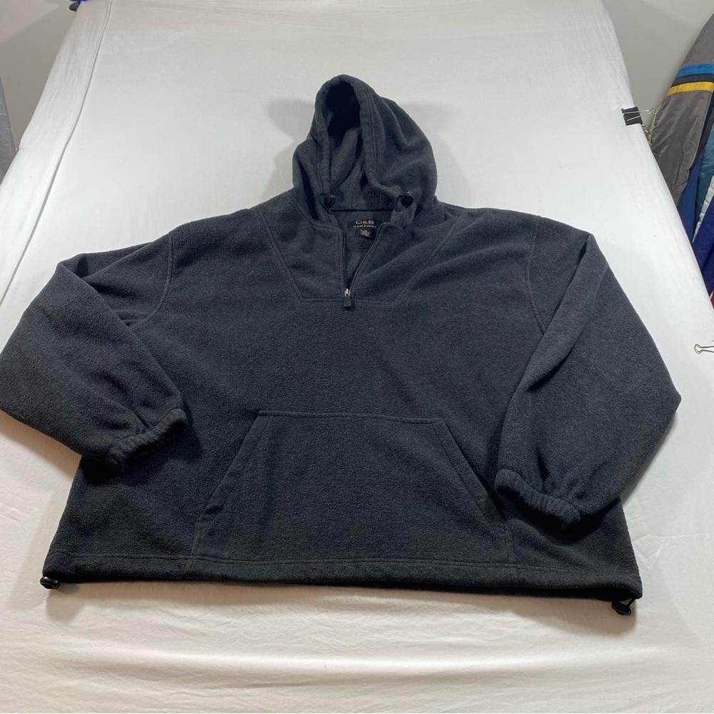 Croft & Barrow Sweater Mens Extra Large Hoodie Fleece Gray Kangaroo pockets top